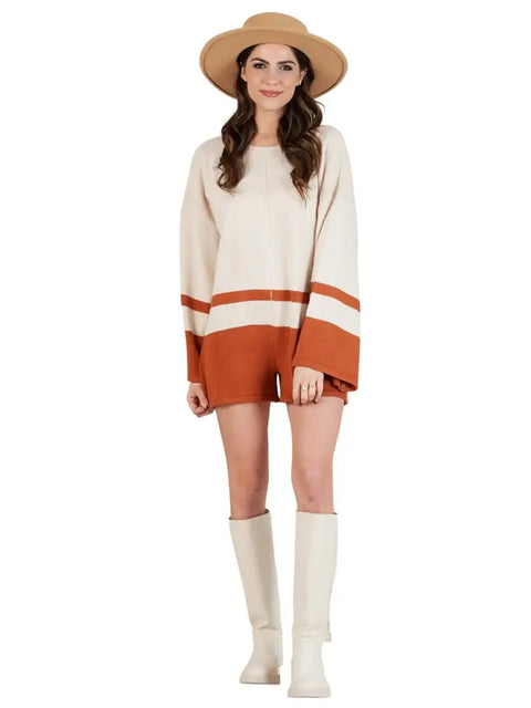 Long Sleeve Sweater Knit Romper