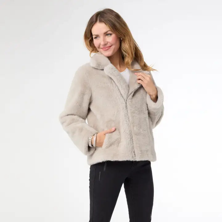 Josephine Faux Fur Moto Jacket