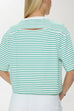 Mae Cropped Tee Vert Stripe