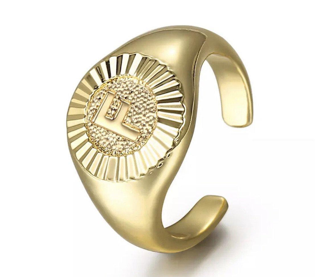 Initial Medallion Signet Ring