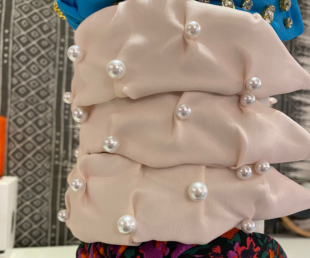 Ruched Pearl Headband