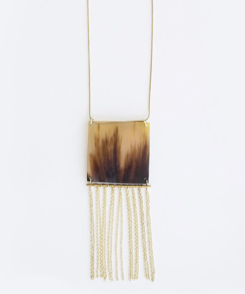 Mata Traders Horn Fringe Necklace