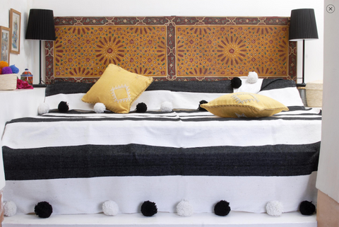 Berber Wares Aisha Cotton Pom Pom Blanket