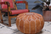 Berber Wares Moroccan Leather Pouf Medium Tan