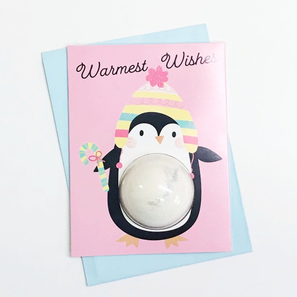 Warmest Wishes Penguin Greeting Card