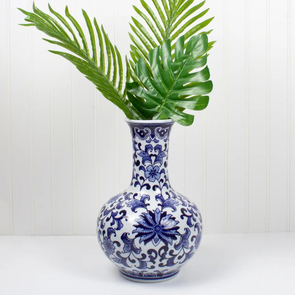 Blue Chinoiserie Gourd Vase