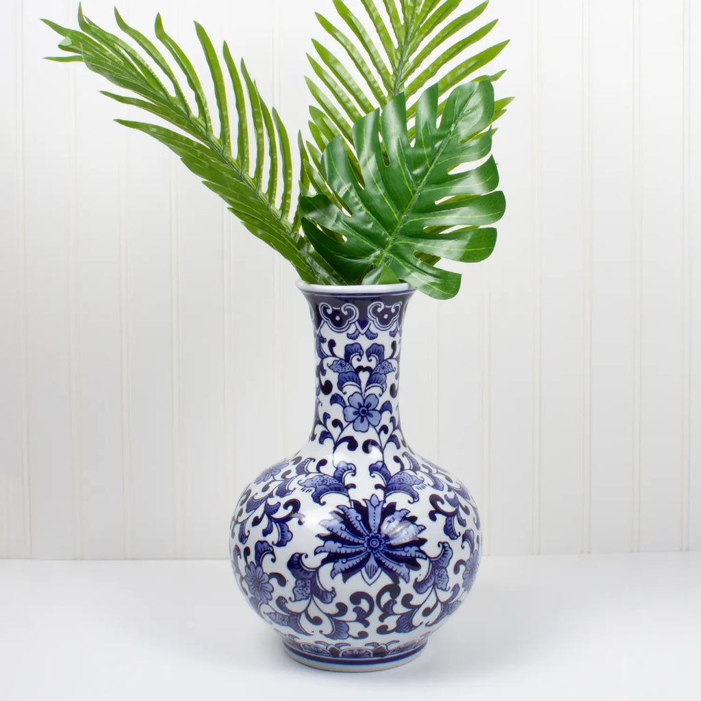 Blue Chinoiserie Gourd Vase