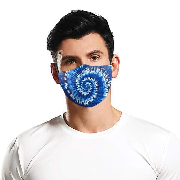 Blue Swirl Tie Dye Face Mask