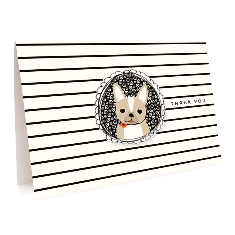Box Of 6 Frenchie Thank You Cards