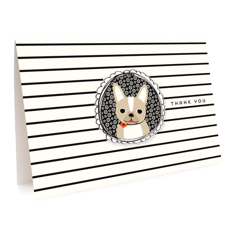 Box Of 6 Frenchie Thank You Cards