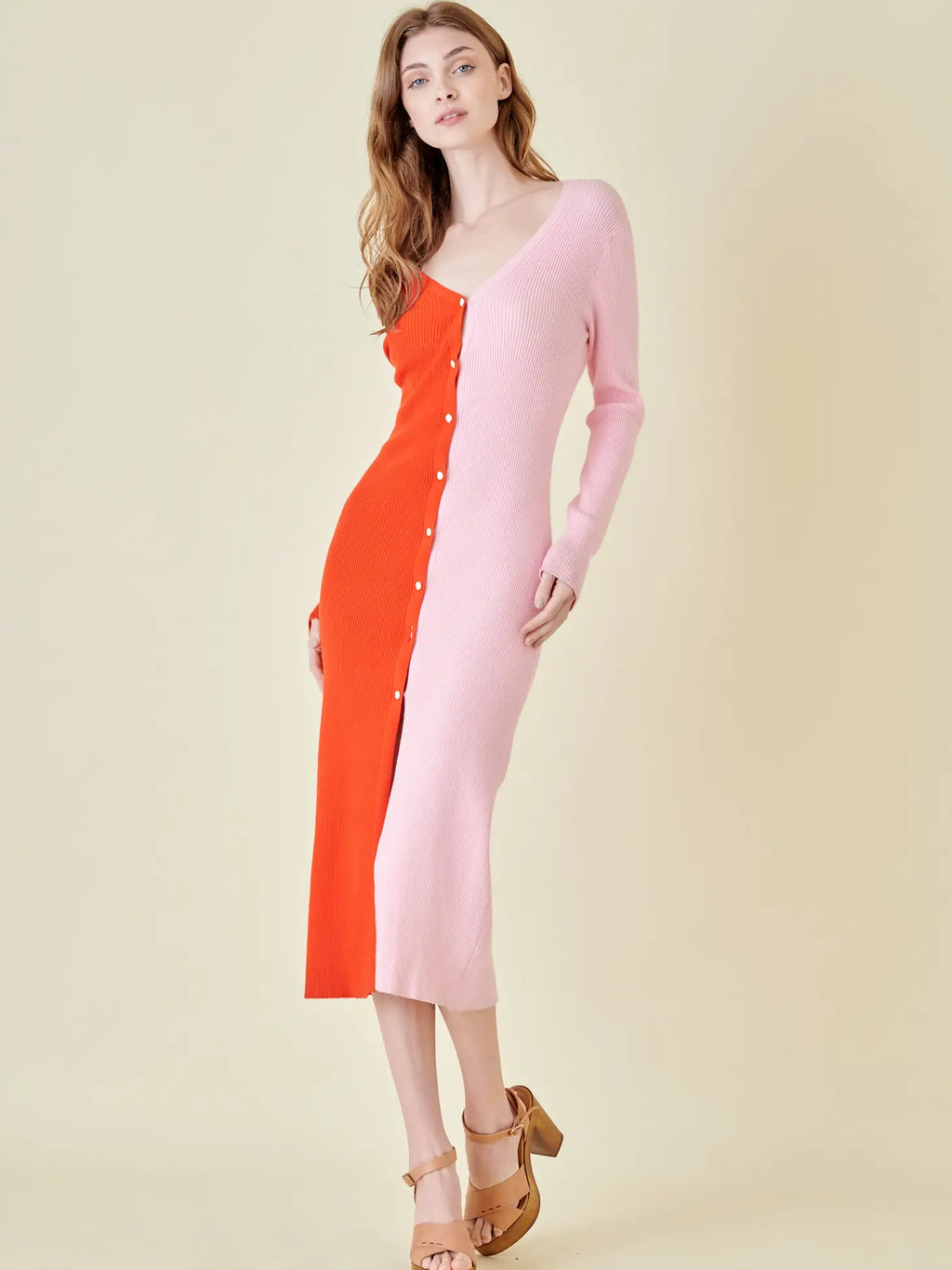 Color-block Midi Dress