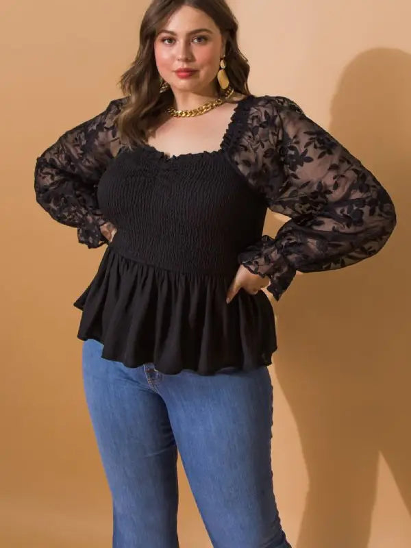Sheer Sleeve Top
