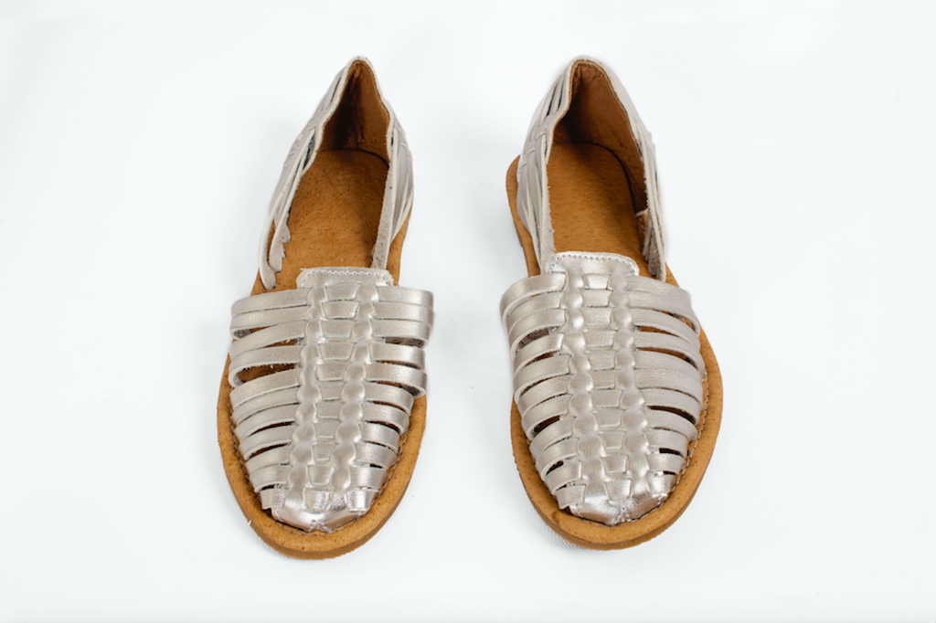 Siempre Viva Metallic Huarache Flat